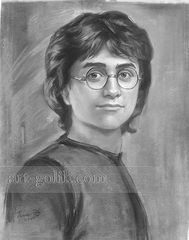 рисунок портрета Гарри Поттера.