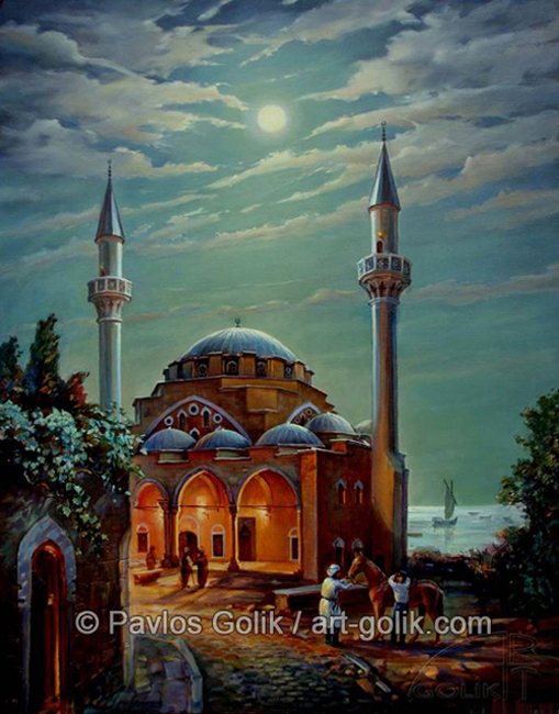 Старая  Евпатория, Мечеть Хан-Джами  - © автор художник Павел Голик
