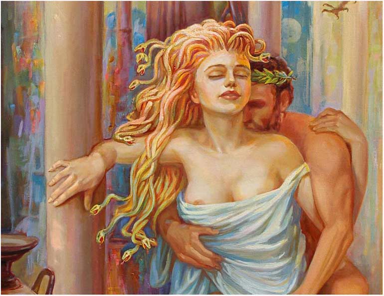 Fragment - Gorgon Medusa rand Poseidon