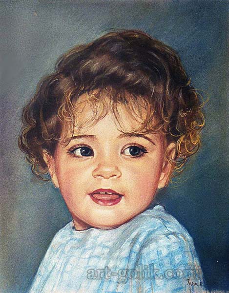 pastel drawing little girls
