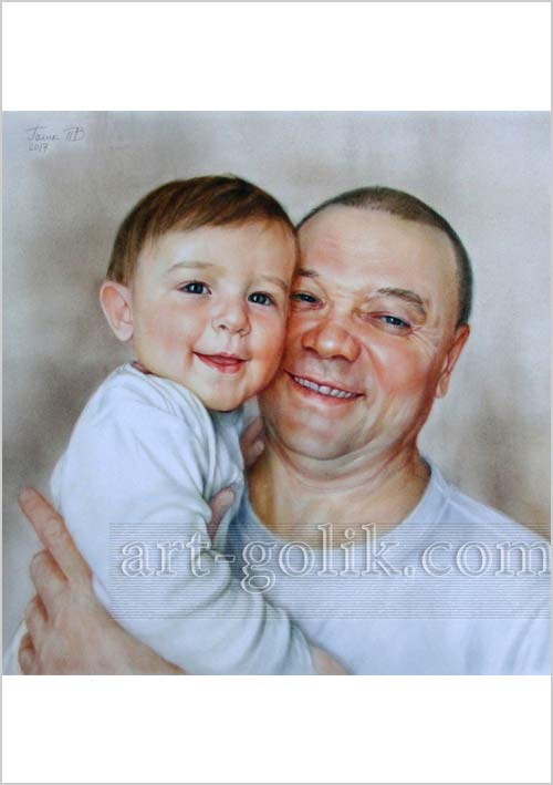 двойной портрет, дед с внуком