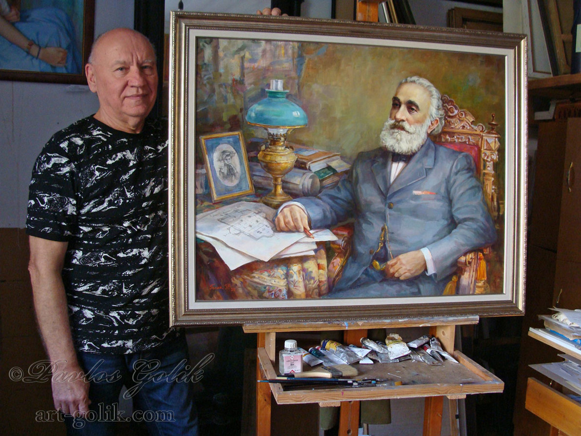 Николай Мамуна и автор портрета Павлос Голик
